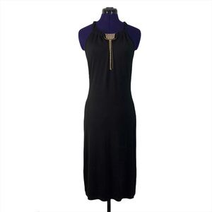 Sele Black Gold Rhinestone Dress